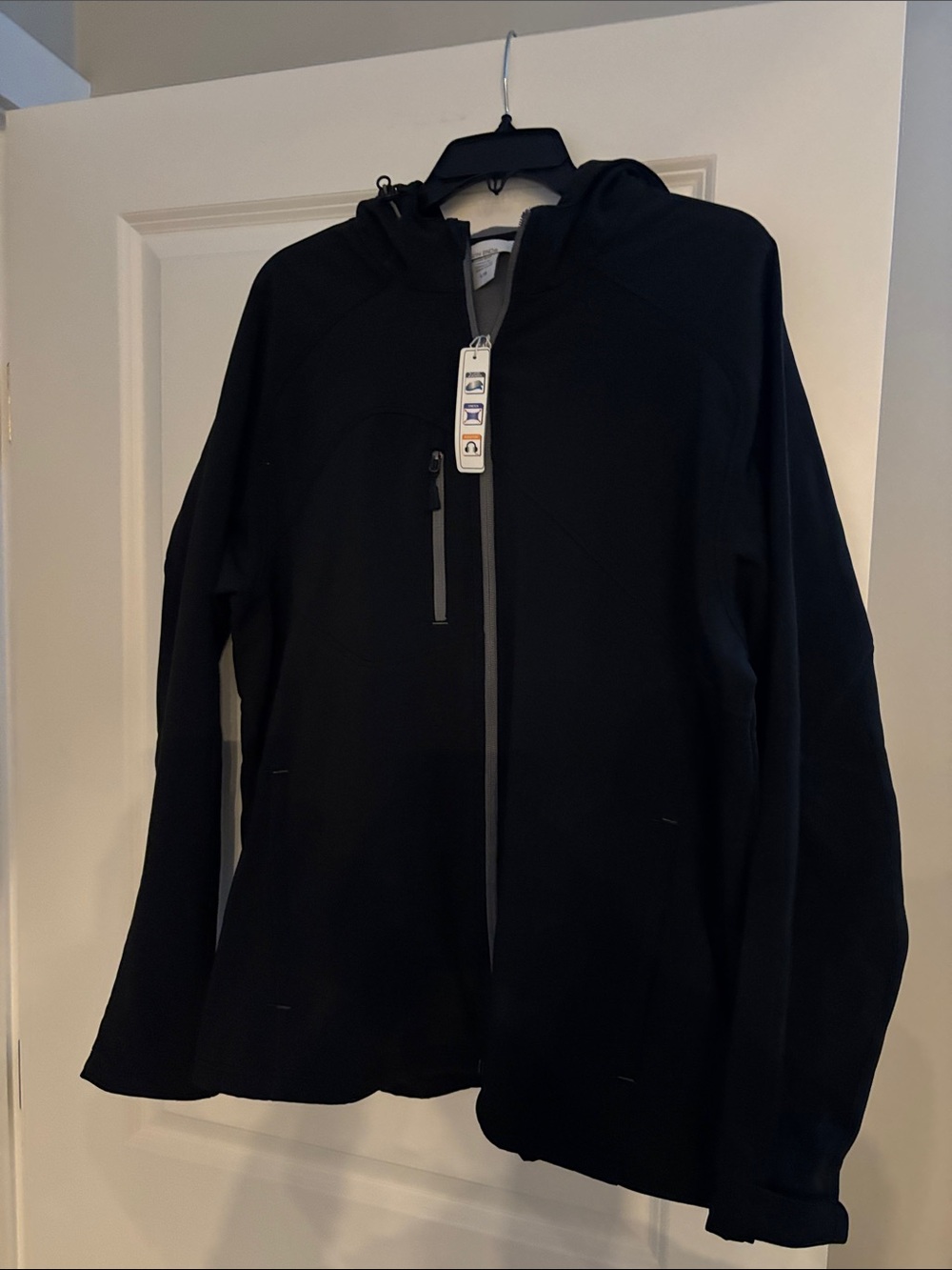 Men's Black Performance Hooded Zip-Up Jacket